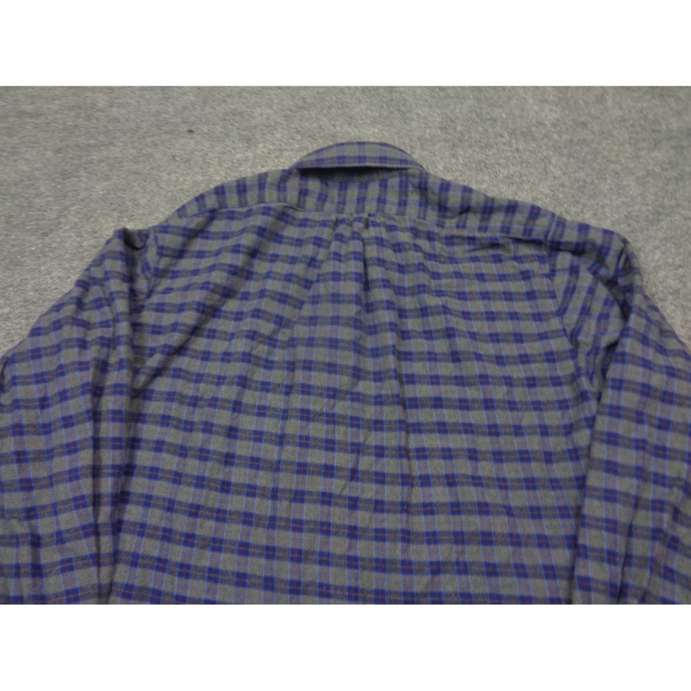 Blue Plaid Men's Casual Button Down Shirt - Picture 11 of 15